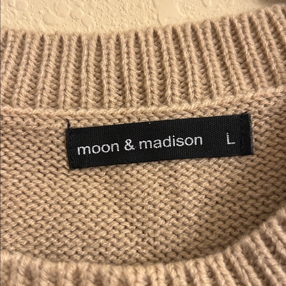 Moon & Madison Knit Sweater in Beige - Picture 2 of 3
